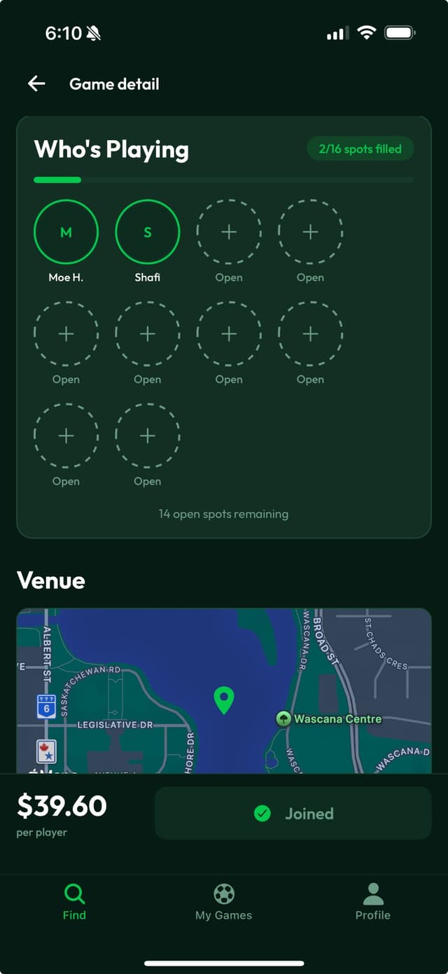 Live roster showing players who have joined the game